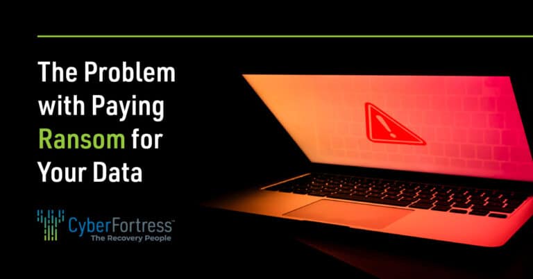 Image of a laptop held hostage by ransomware.