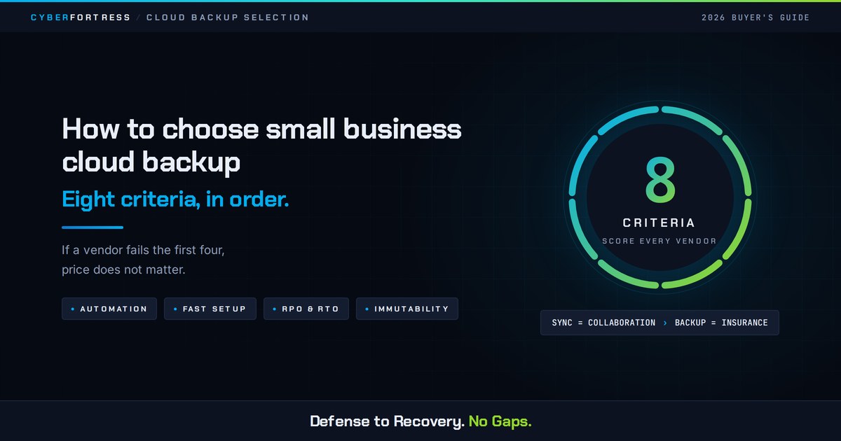 How to Choose Small Business Cloud Backup in 2026